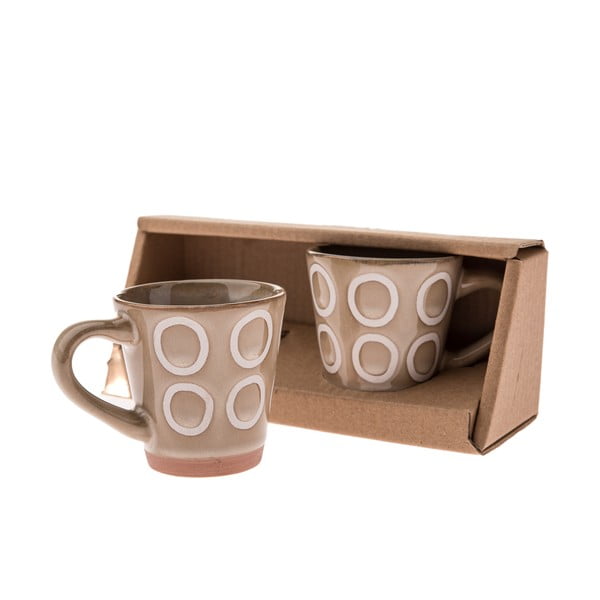 Svetlo rjave keramične skodelice v kompletu za espresso 2 ks 100 ml – Dakls