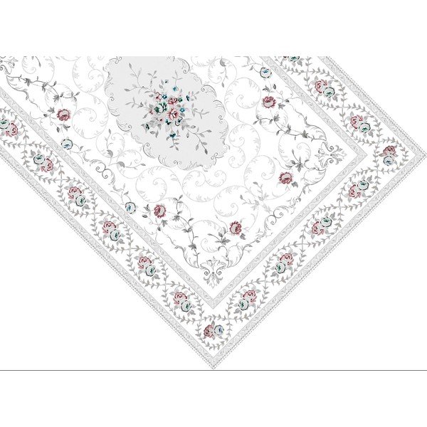 Belo-siva preproga Vitaus Flora, 120 x 180 cm-image-1