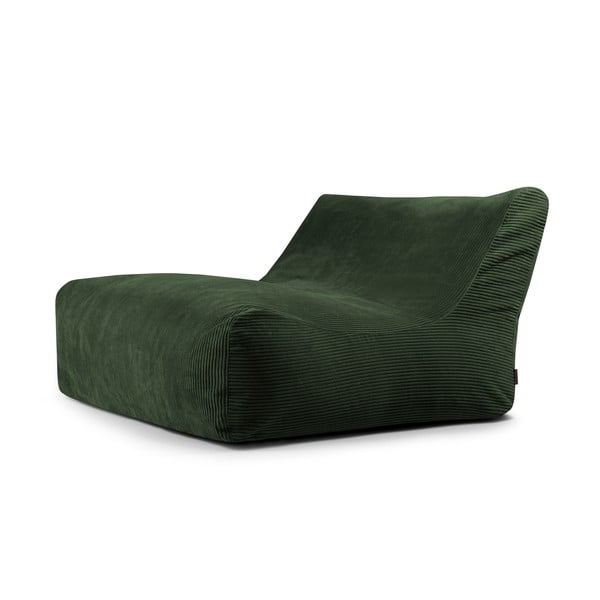 Zelena vreča za sedenje iz rebrastega žameta Sofa Lounge – SLOWDOWN