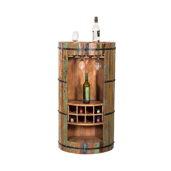 Stojalo za vino iz recikliranega lesa v naravni barvi za 8 steklenic, 60x115 cm Kaveri - Interia Home & Living-image-2