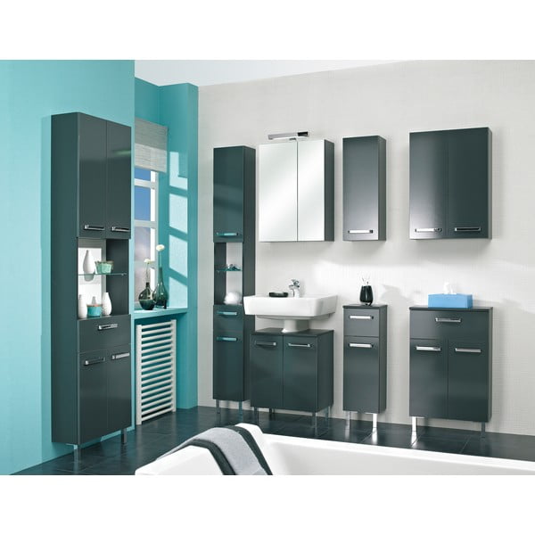 Temno siva omarica za pod umivalnik 50x62 cm Set 311 - Pelipal-image-1