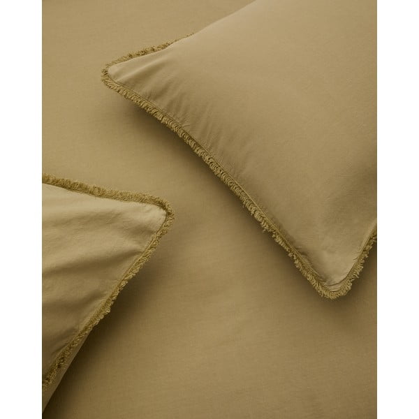 Rumeno-zelena podaljšana posteljnina za zakonsko posteljo iz bombažnega perkala 260x240 cm Sifinia – Kave Home-image-2