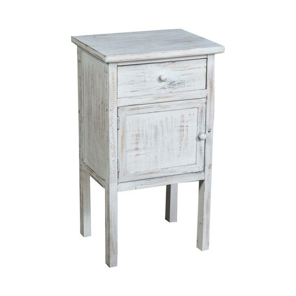 Bela lesena nočna omarica Biscottini Bedside-image-1