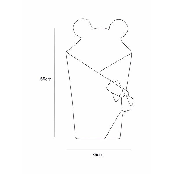 Zelena odeja za povijanje dojenčka iz rebrastega žameta 35x65 cm – Meowbaby-image-2