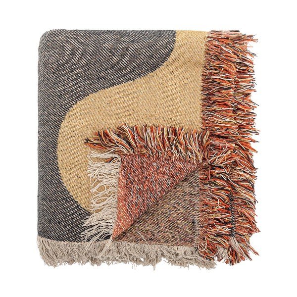 Rjava odeja iz recikliranega bombaža 130x160 cm Arni – Bloomingville-image-3