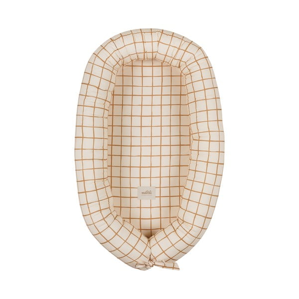 Bež gnezdo za dojenčka Camel Check - Malomi Kids