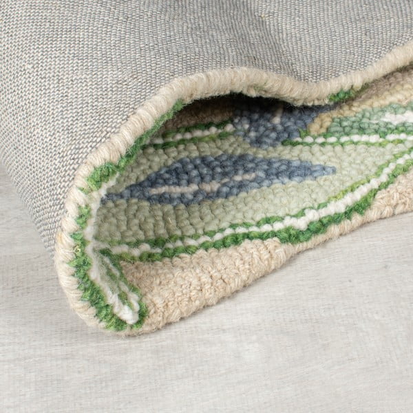 Zelena ročno tkana volnena preproga 200x290 cm Bryony Shaped Floral – Flair Rugs-image-3