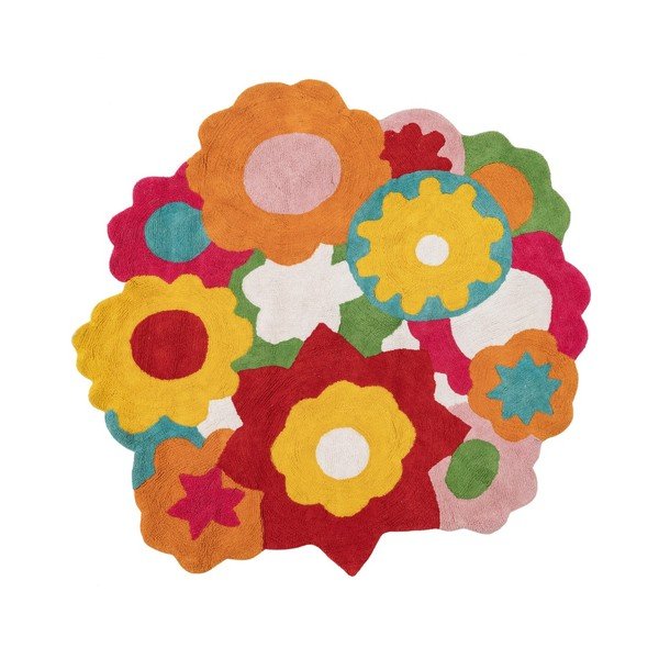 Bombažna otroška preproga ø 150 cm Flowers – Ixia