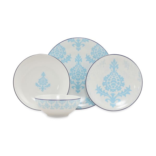 24-delni belo-modri jedilni set iz porcelana Kütahya Porselen Ornaments
