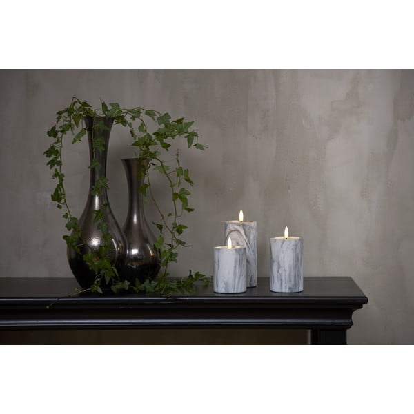 Siva in bela betonska LED sveča Star Trading Flamme Marble, višina 15 cm-image-2