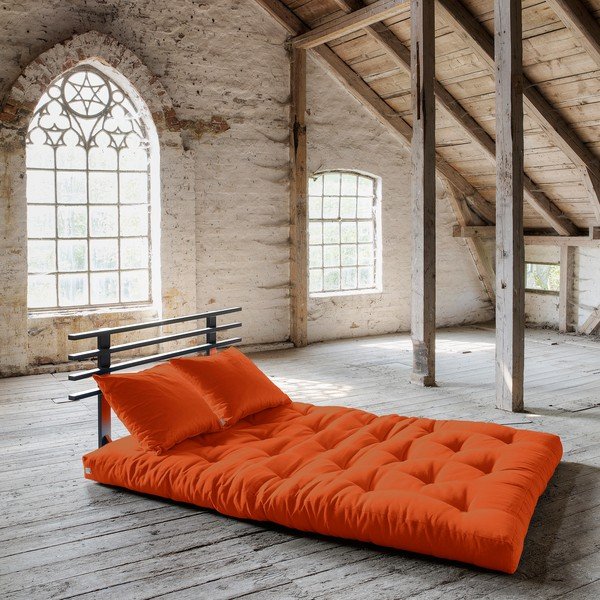 Raztegljiv kavč Karup Shin Sano Black/Orange-image-1
