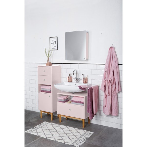 Rožnata stenska/z ogledalom kopalniška omarica 50x58 cm Color Bath – Tom Tailor-image-3