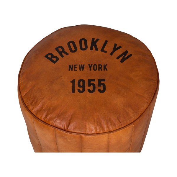 Usnjen tabure v konjak rjavi barvi Brooklyn – Antic Line-image-1