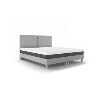 Svetlo siva zakonska postelja Mazzini Beds Lotus, 180 x 200 cm