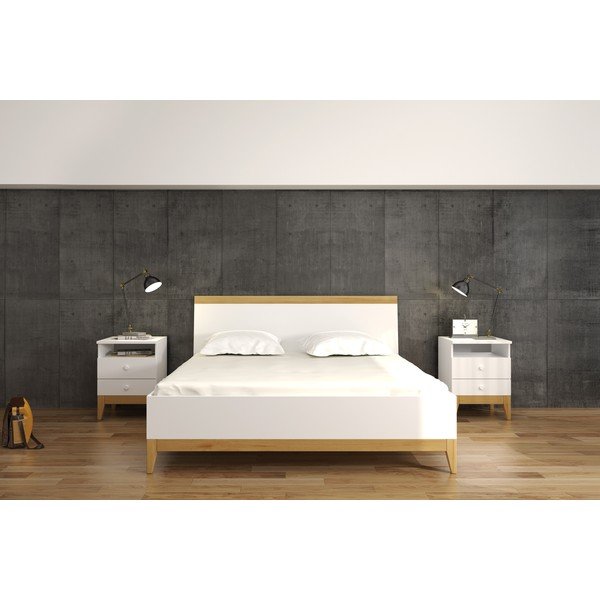 Dvoposteljna postelja višine 88 cm iz borovega lesa Skandica Livia, 180 x 200 cm-image-4