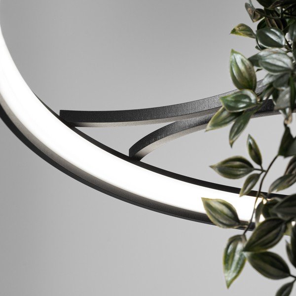 Črna aluminijasta LED viseča svetilka ø 78 cm RIO – Thoro-image-4
