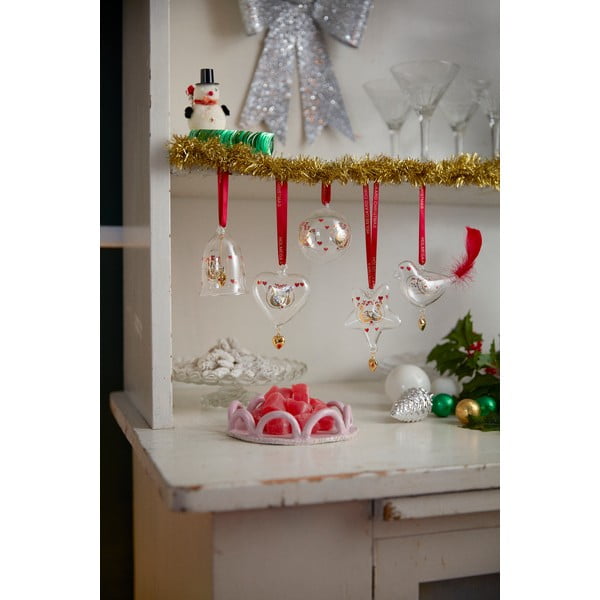 Steklen ročno pihan okrasek za jelko ø 5,5 cm Ann-Sofi Romme Annual Christmas Bell 2025 – Holmegaard-image-2