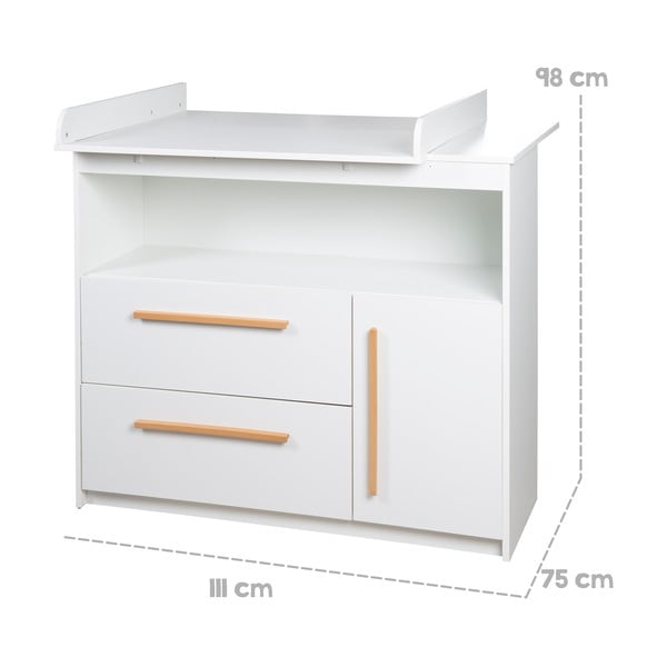 Bela nizka otroška komoda 107x98 cm Lilo – Roba-image-4