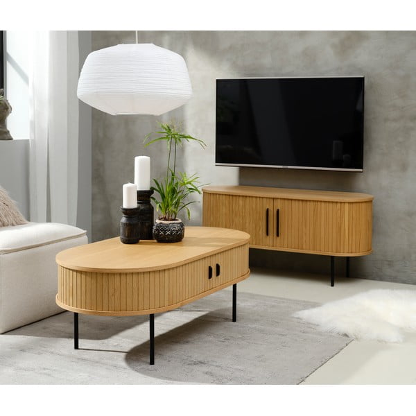 TV omarica v hrastovem dekorju 120x56 cm Nola – Unique Furniture-image-1