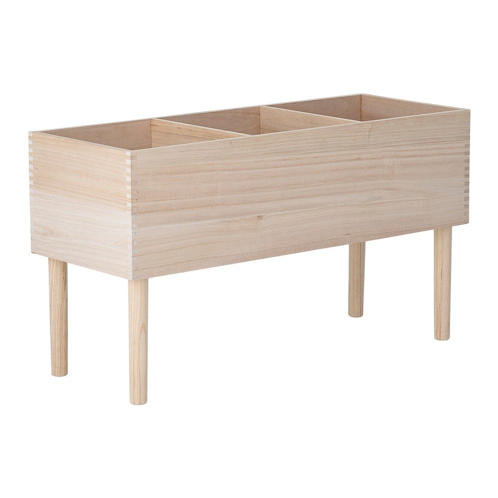 Regal iz masivne pavlonije v svetli naravni barvi 91x50x35 cm Douve
