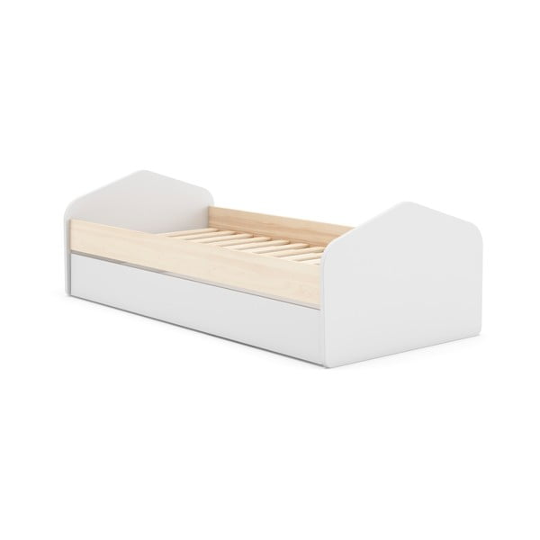 Bela/naravna otroška postelja v borovem dekorju z dodatnim ležiščem 90x200 cm Estefania – Marckeric-image-2