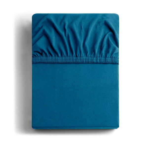 Modrozelena napenjalna rjuha iz jerseyja 90x200 cm Amber – DecoKing
