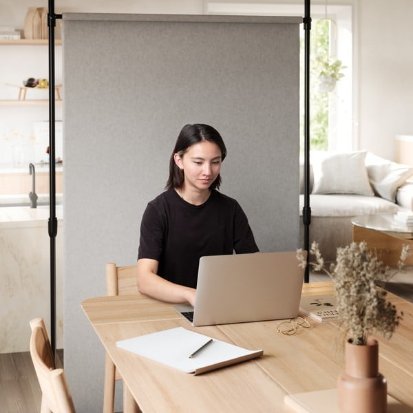 Mat črn jeklen okvir paravana Anywhere – Umbra-image-4