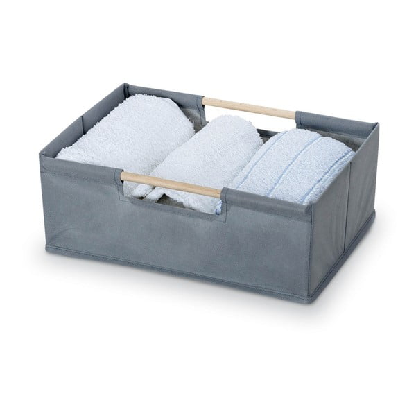 Siva škatla za shranjevanje Domopak Saket, dolžina 34 cm