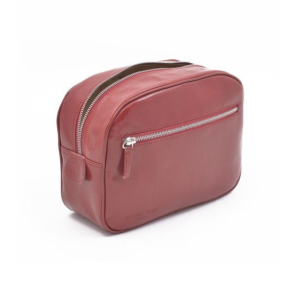 Usnjena kozmetična torbica Ferruccio Laconi Red-image-1