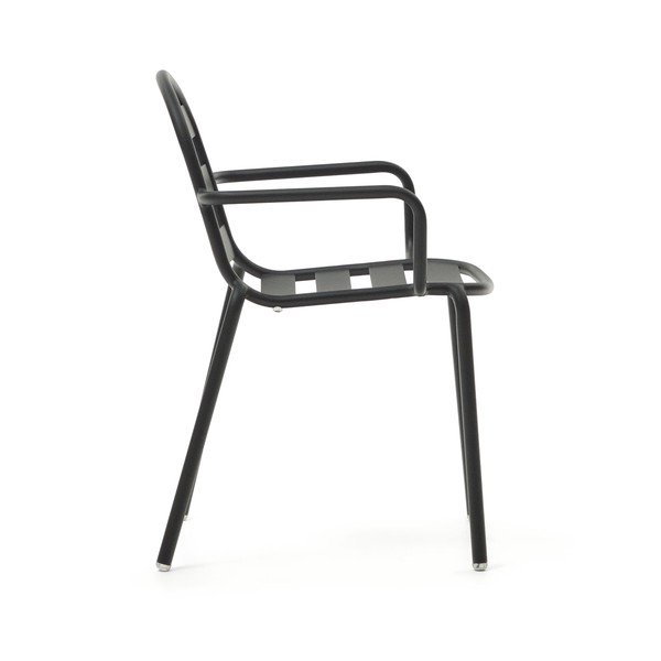 Temno siv kovinski vrtni stol Joncols – Kave Home-image-2