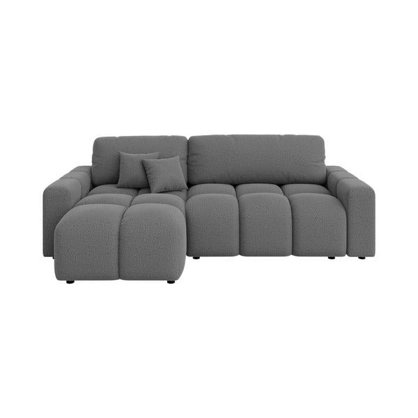 Siva raztegljiva kotna sedežna garnitura (s kotom po izbiri) Luki – Ropez