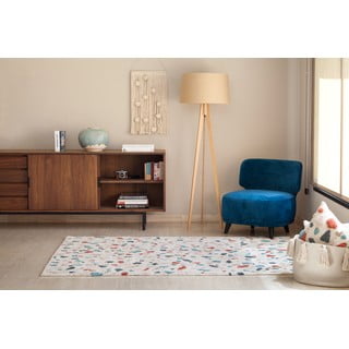 Kremno bela pralna ročno tkana bombažna preproga 140x200 cm Terrazzo Marble – Lorena Canals