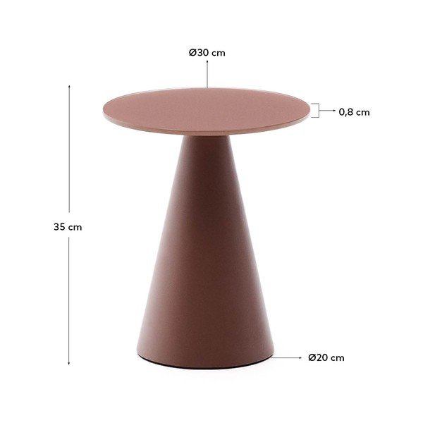 Okrogla stranska mizica s stekleno mizno ploščo ø 30 cm Wilshire – Kave Home-image-4