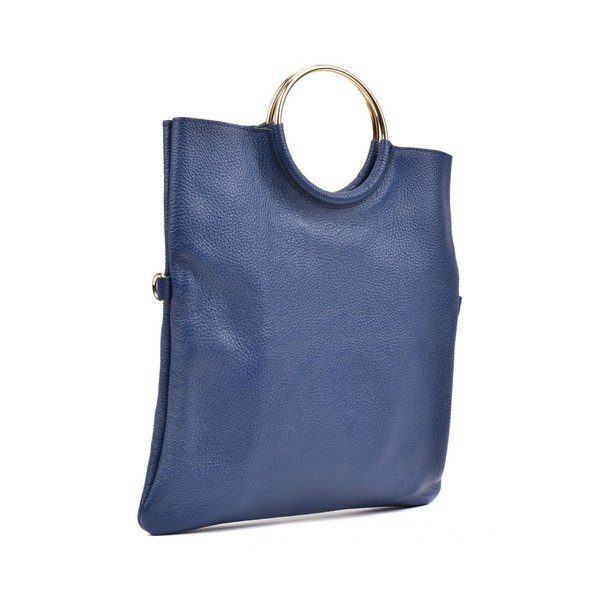 Modra usnjena torbica Luisa Vannini Pergon Cross-image-3