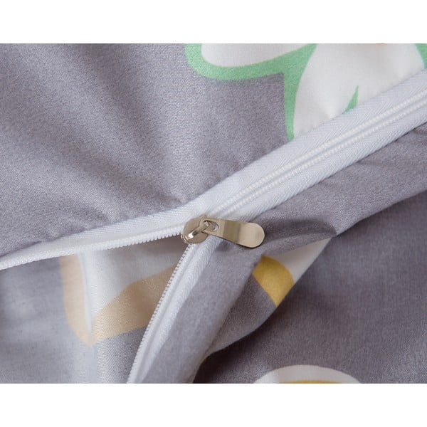 Oranžna/siva 3-delna posteljnina iz mikrosatena 140x200 cm Grace – My House-image-4