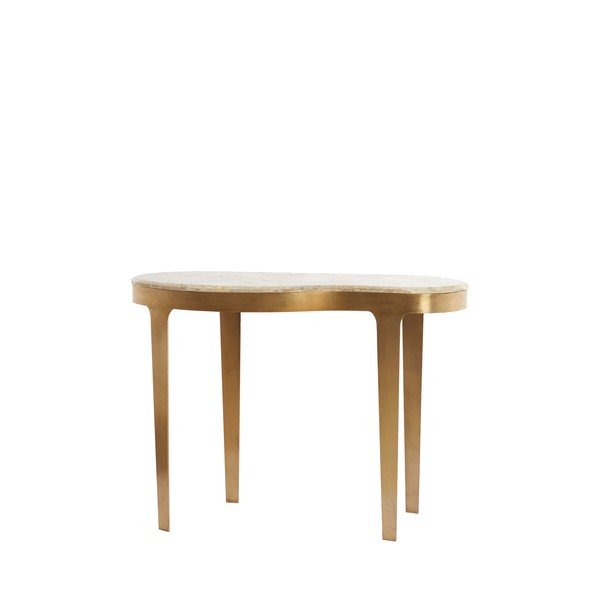 Stranska mizica z marmorno mizno ploščo v bronasti barvi/sivorjava 40x110 cm Giulio – Light & Living-image-4