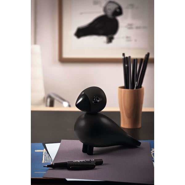 Kipec iz črnega masivnega bukovega lesa Kay Bojesen Denmark Songbird Ravn-image-1