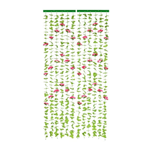 Rdeča/zelena zavesa za vrata 90x190 cm Roses – Maximex