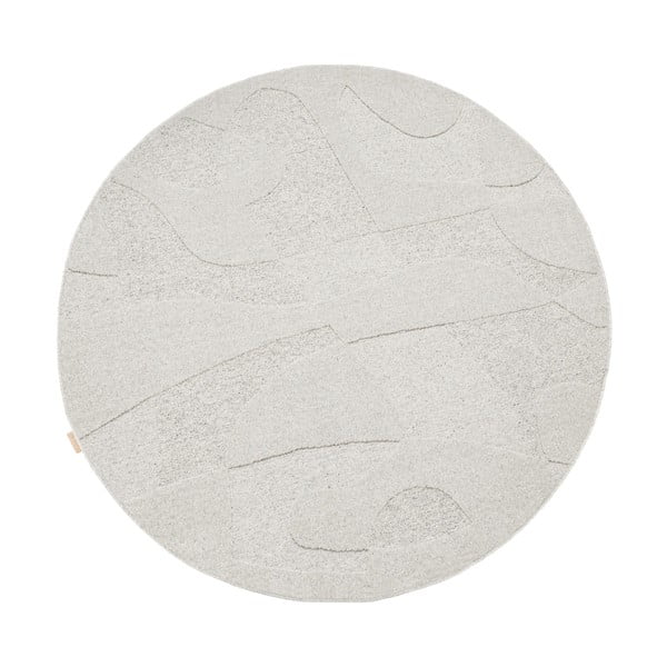 Svetlo siva volnena okrogla preproga ø 120 cm Morphic Botanica – Agnella