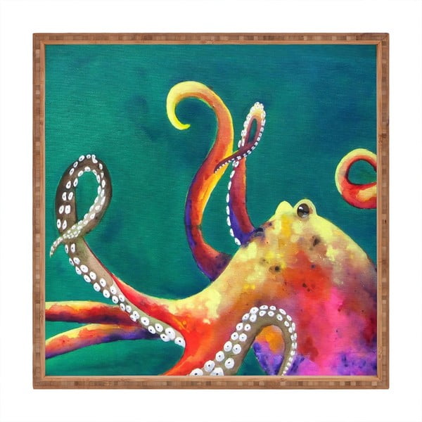 Lesen dekorativni servirni pladenj Octopus, 40 x 40 cm