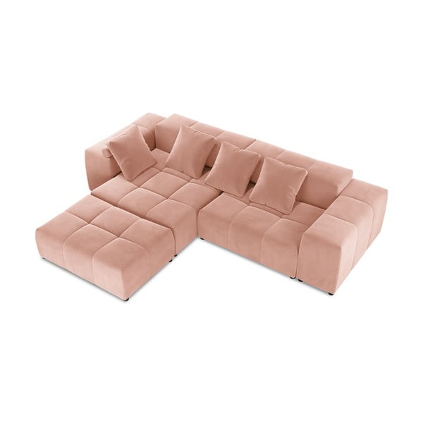 Roza žametni kotni kavč (obojestranski) Rome Velvet - Cosmopolitan Design -image-3