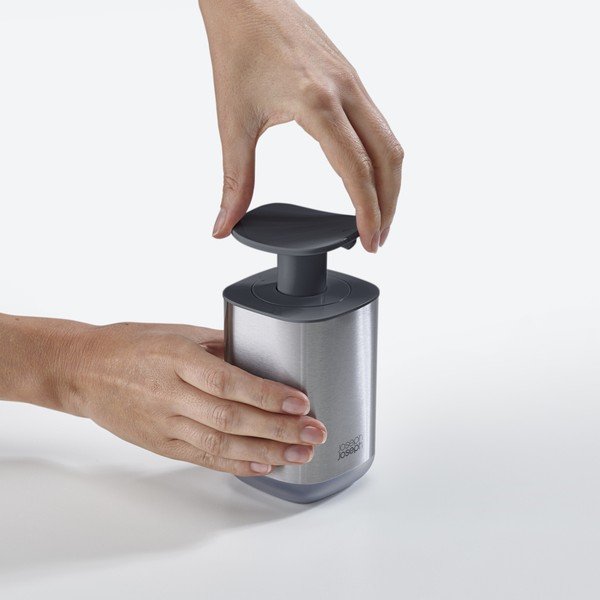 Dozirnik za milo iz nerjavečega jekla v sijajno srebrni barvi 250 ml Presto Steel – Joseph Joseph-image-3