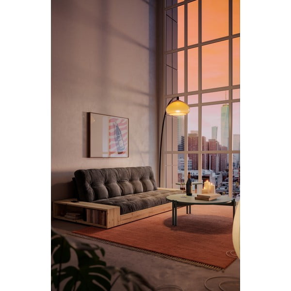 Modra raztegljiva sedežna garnitura iz rebrastega žameta 244 cm Base – Karup Design-image-1