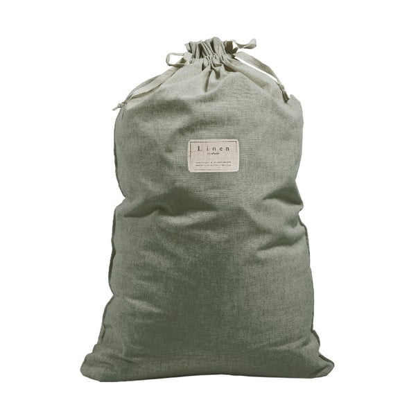 Vreča za perilo z deležem lana Really Nice Things Bag Green Moss, višina 75 cm