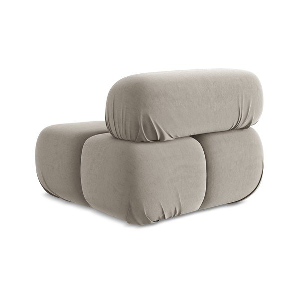 Bež žameten modul za sedežno garnituro Lokua – Makamii-image-3