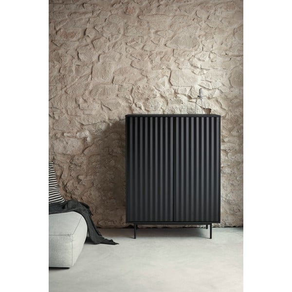 Črna visoka komoda 97x130 cm Sierra - Teulat-image-1