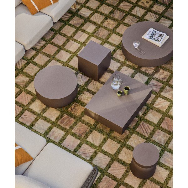 Betonska okrogla vrtna klubska mizica ø 60 cm Garbet – Kave Home-image-2