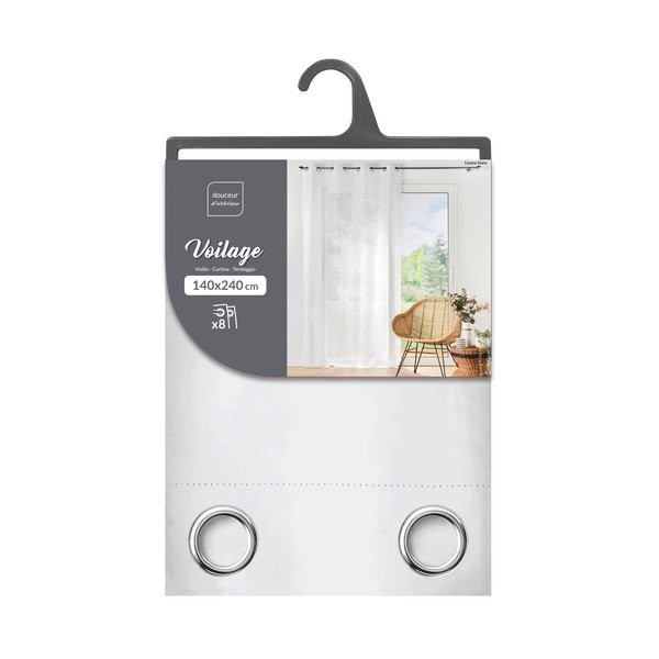 Bela prosojna zavesa iz tančice 140x240 cm Lissea – douceur d'intérieur-image-4