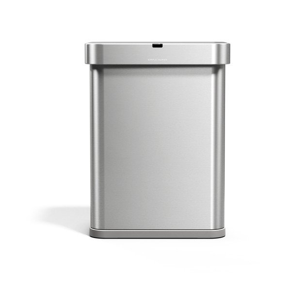 Brezstični jeklen koš za smeti v srebrni barvi 58 l Sensor – simplehuman-image-3