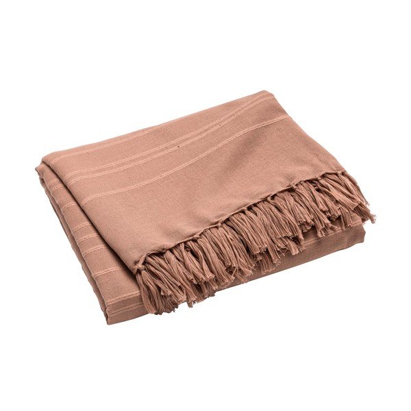 Bombažno pregrinjalo v barvi terakote 125x150 cm Lilia – douceur d'intérieur